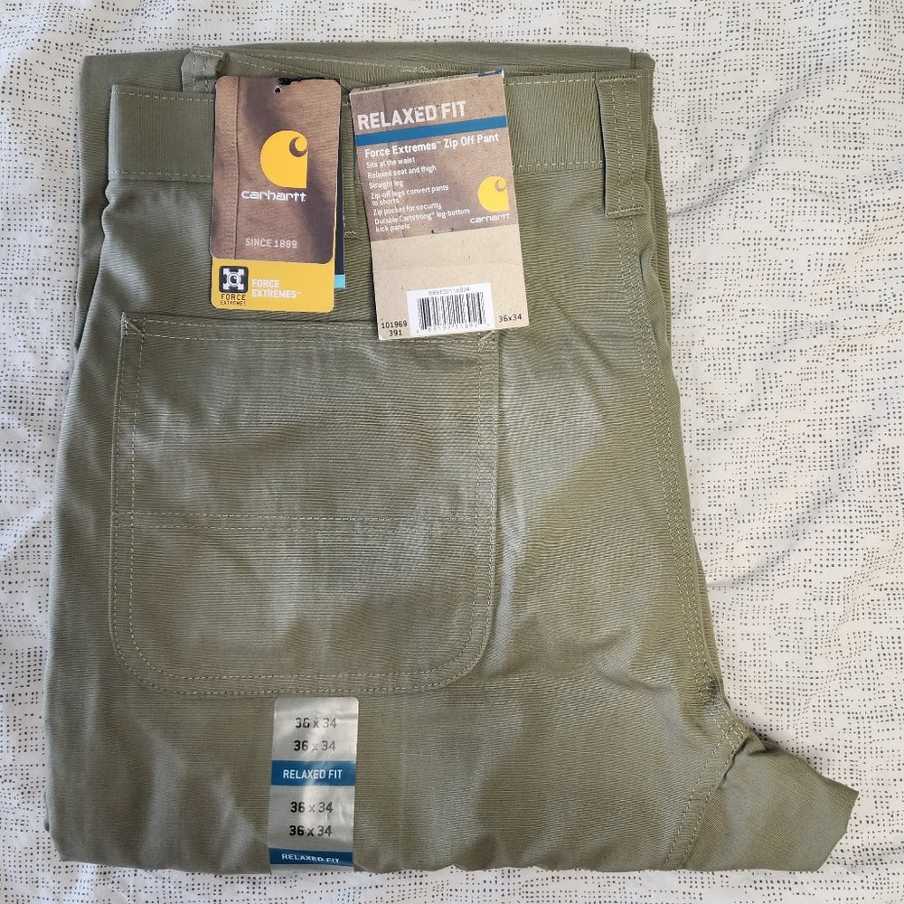 Carhartt Force Extremes Rugged Flex Zip Off 36x34 Pants NWT